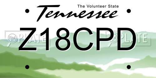 Z18CPD Tennessee License Plate