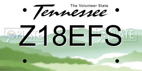 Z18EFS Tennessee License Plate