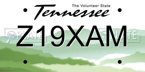 Z19XAM Tennessee License Plate