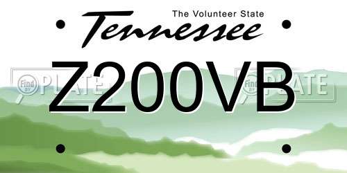 Z200VB Tennessee License Plate