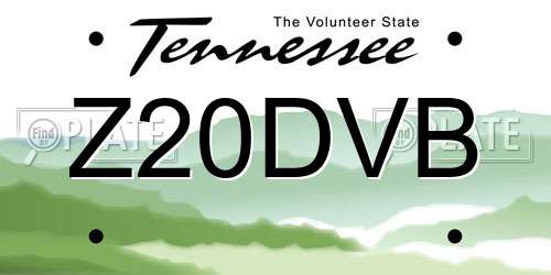 Z20DVB Tennessee License Plate