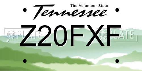 Z20FXF Tennessee License Plate