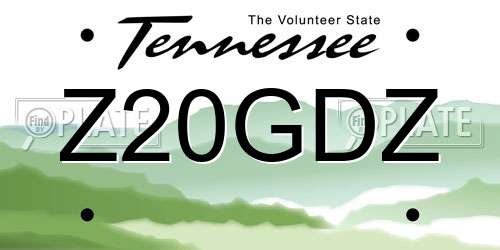 Z20GDZ Tennessee License Plate