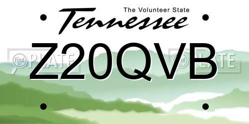 Z20QVB Tennessee License Plate