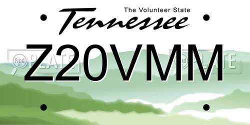 Z20VMM Tennessee License Plate
