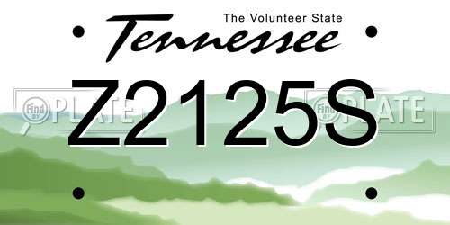 Z2125S Tennessee License Plate