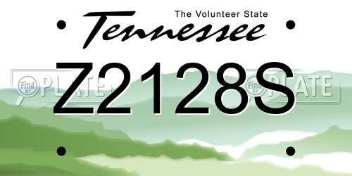 Z2128S Tennessee License Plate