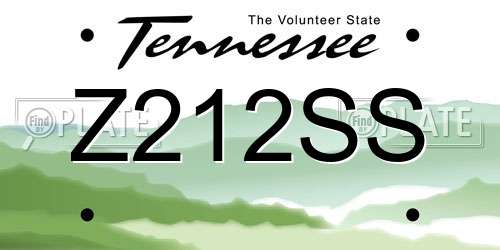Z212SS Tennessee License Plate