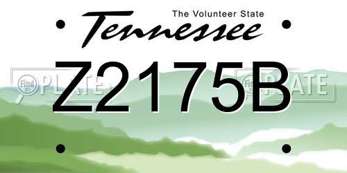 Z2175B Tennessee License Plate