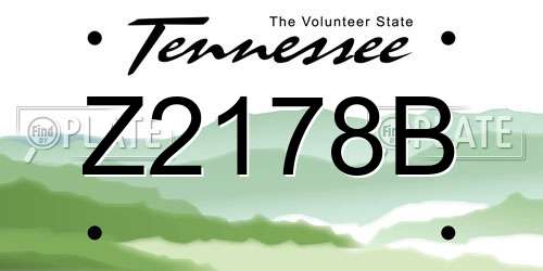 Z2178B Tennessee License Plate