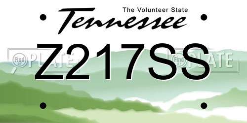 Z217SS Tennessee License Plate