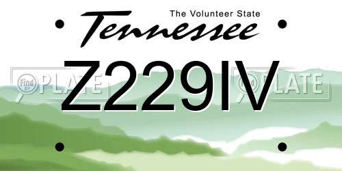 Z229IV Tennessee License Plate