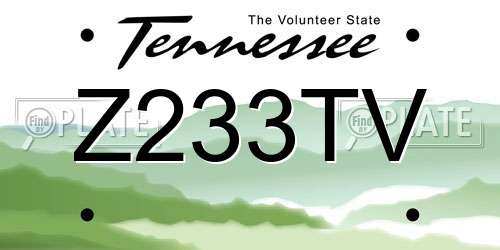 Z233TV Tennessee License Plate