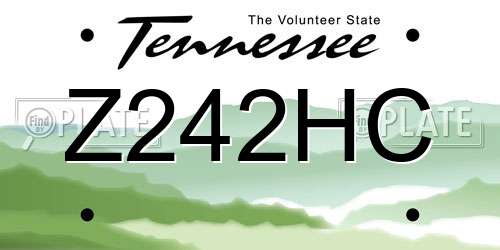 Z242HC Tennessee License Plate
