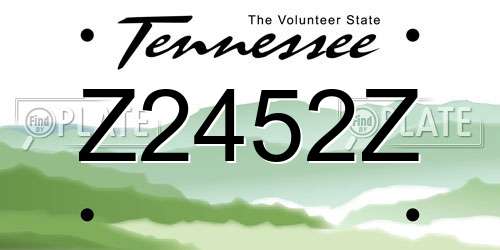 Z2452Z Tennessee License Plate