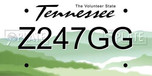 Z247GG Tennessee License Plate