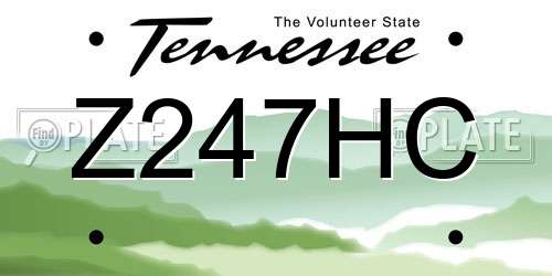 Z247HC Tennessee License Plate