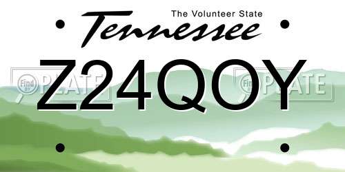 Z24QOY Tennessee License Plate