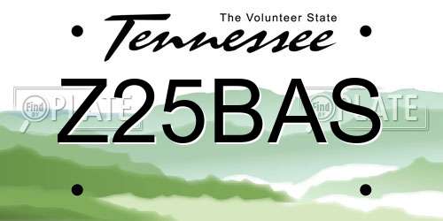 Z25BAS Tennessee License Plate