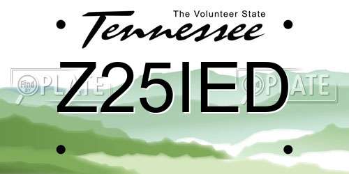 Z25IED Tennessee License Plate