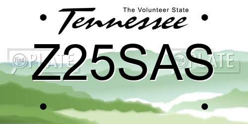 Z25SAS Tennessee License Plate
