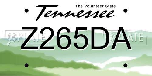 Z265DA Tennessee License Plate