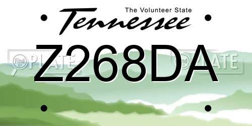 Z268DA Tennessee License Plate