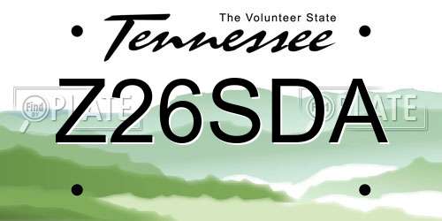 Z26SDA Tennessee License Plate
