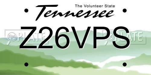 Z26VPS Tennessee License Plate