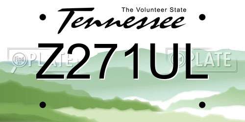 Z271UL Tennessee License Plate