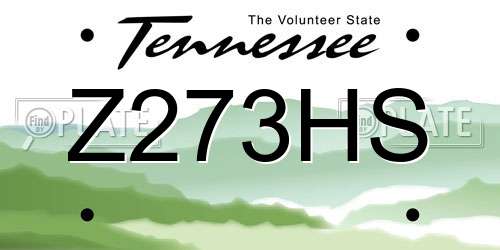 Z273HS Tennessee License Plate