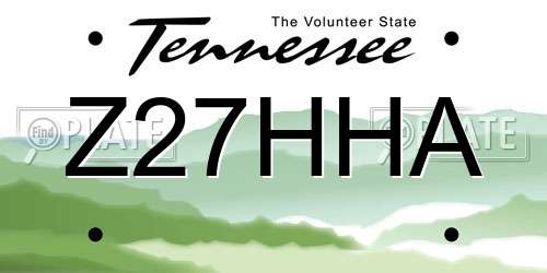 Z27HHA Tennessee License Plate