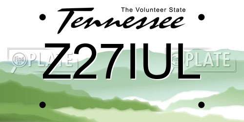 Z27IUL Tennessee License Plate