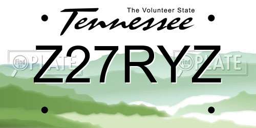 Z27RYZ Tennessee License Plate