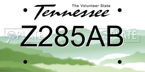Z285AB Tennessee License Plate