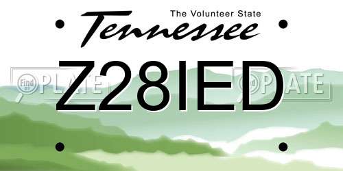 Z28IED Tennessee License Plate