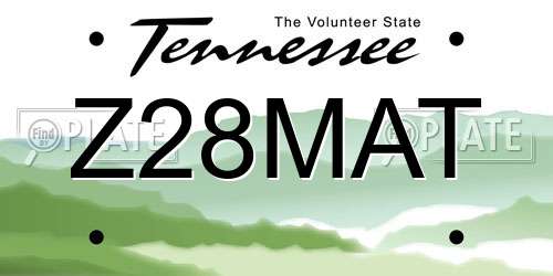 Z28MAT Tennessee License Plate