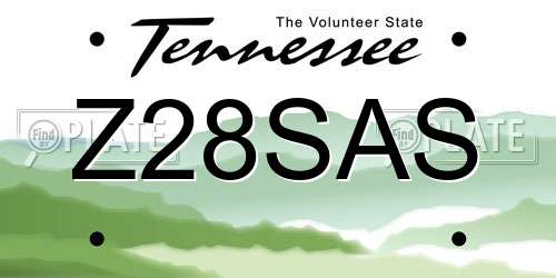 Z28SAS Tennessee License Plate
