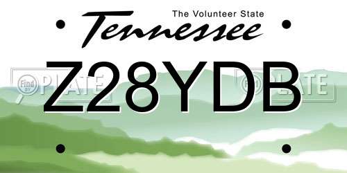 Z28YDB Tennessee License Plate