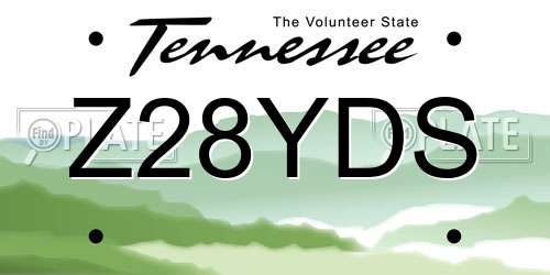 Z28YDS Tennessee License Plate
