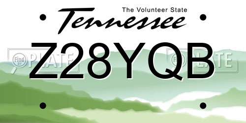 Z28YQB Tennessee License Plate