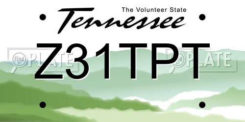 Z31TPT Tennessee License Plate