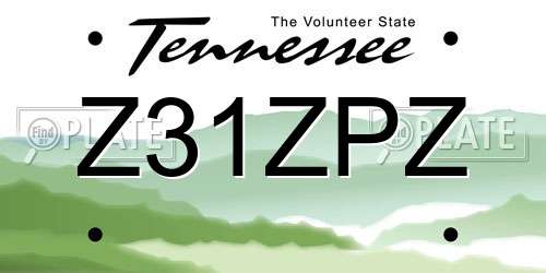 Z31ZPZ Tennessee License Plate
