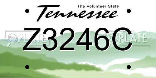 Z3246C Tennessee License Plate