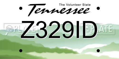 Z329ID Tennessee License Plate