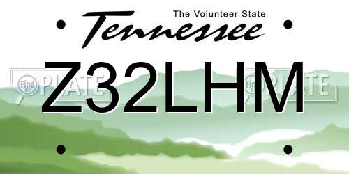 Z32LHM Tennessee License Plate