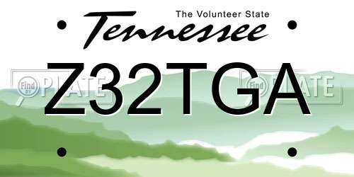 Z32TGA Tennessee License Plate