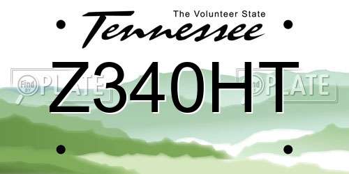 Z340HT Tennessee License Plate