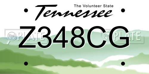 Z348CG Tennessee License Plate