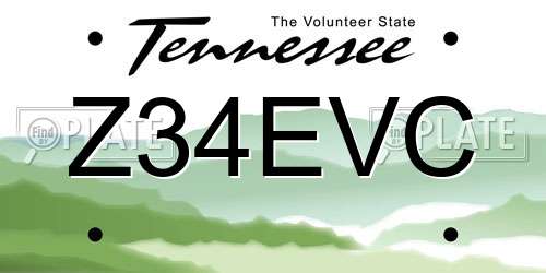 Z34EVC Tennessee License Plate
